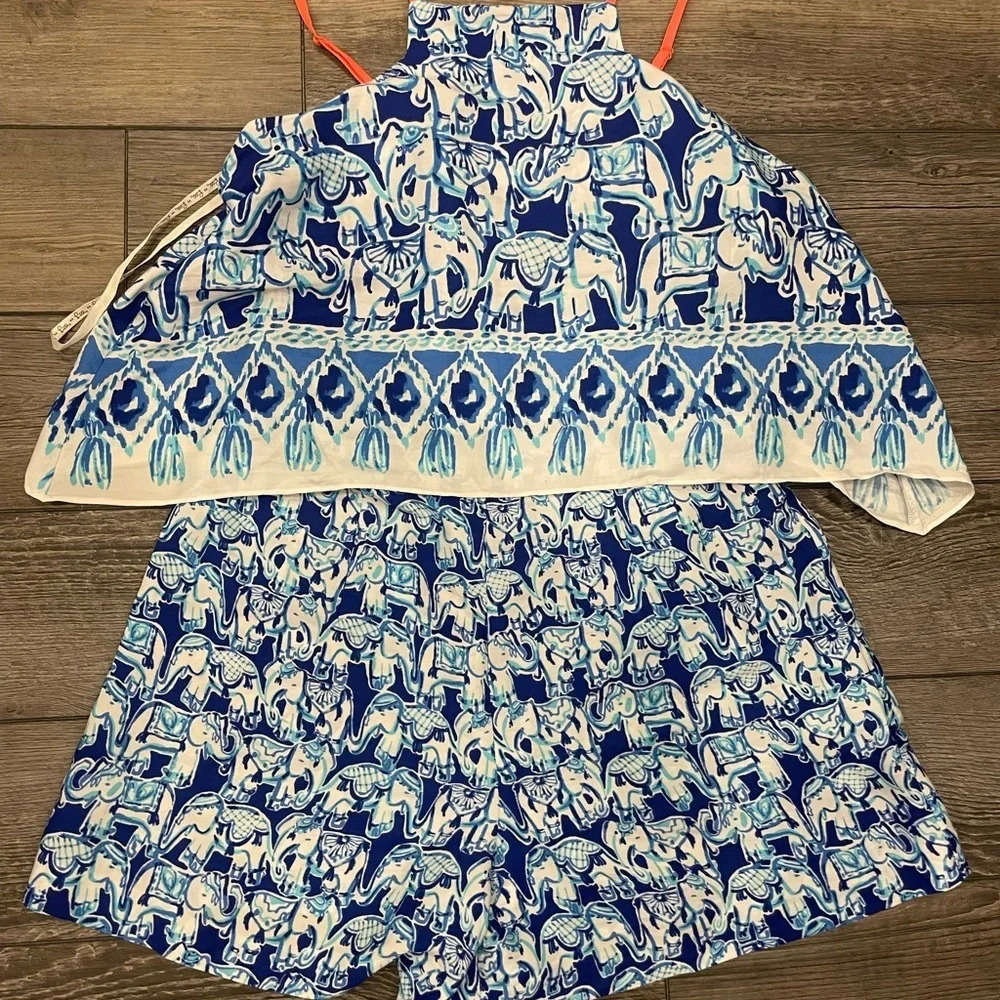 Lilly Pulitzer Celyn Elephant Print Romper 0 - Picture 5 of 10